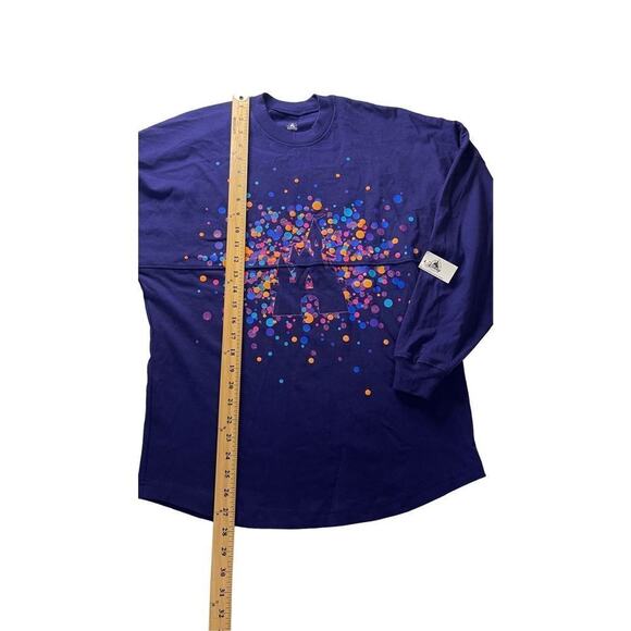 Disneyland Resort Unisex Purple Sparkle Glitter Castle Jersey Pullover Top XS - Picture 5 of 16